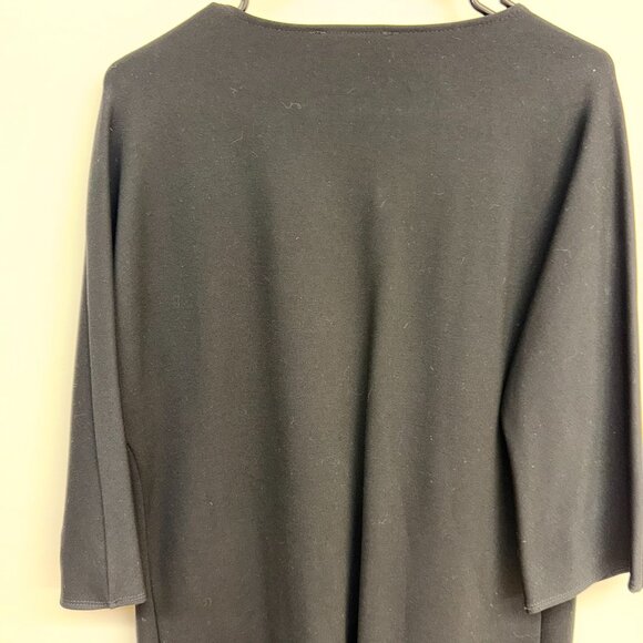 Joseph Ribkoff Size 10 Black Peep Hole Long Jacket Cardigan - Picture 5 of 6